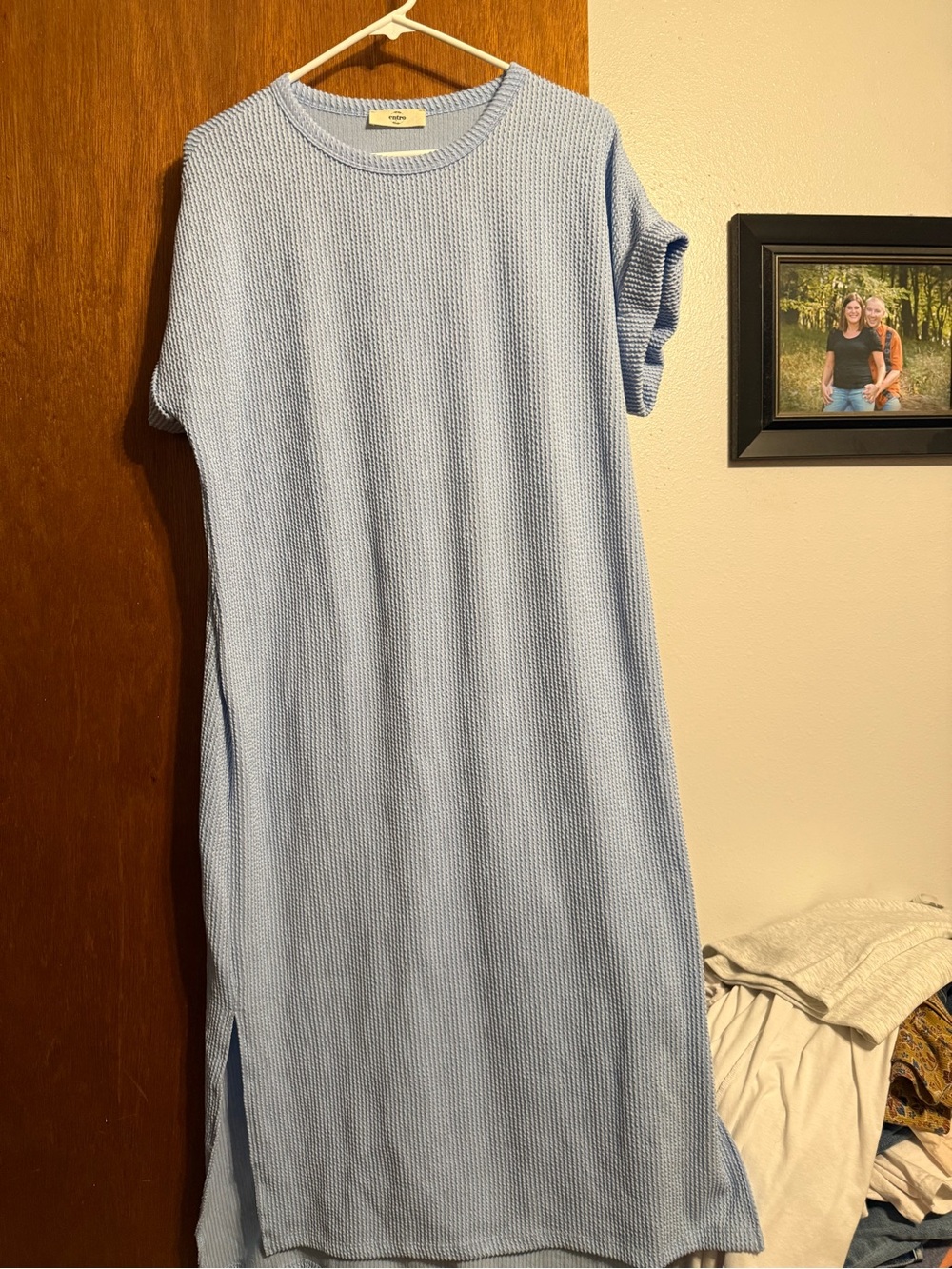 entro Light Blue Midi Knit Dress